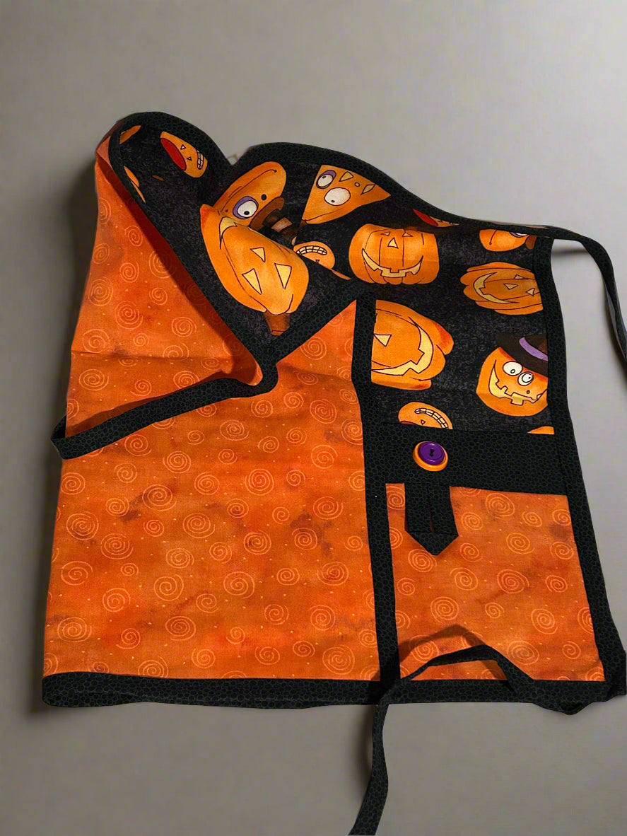 Silly Pumpkins-Halloween Theme Half Apron